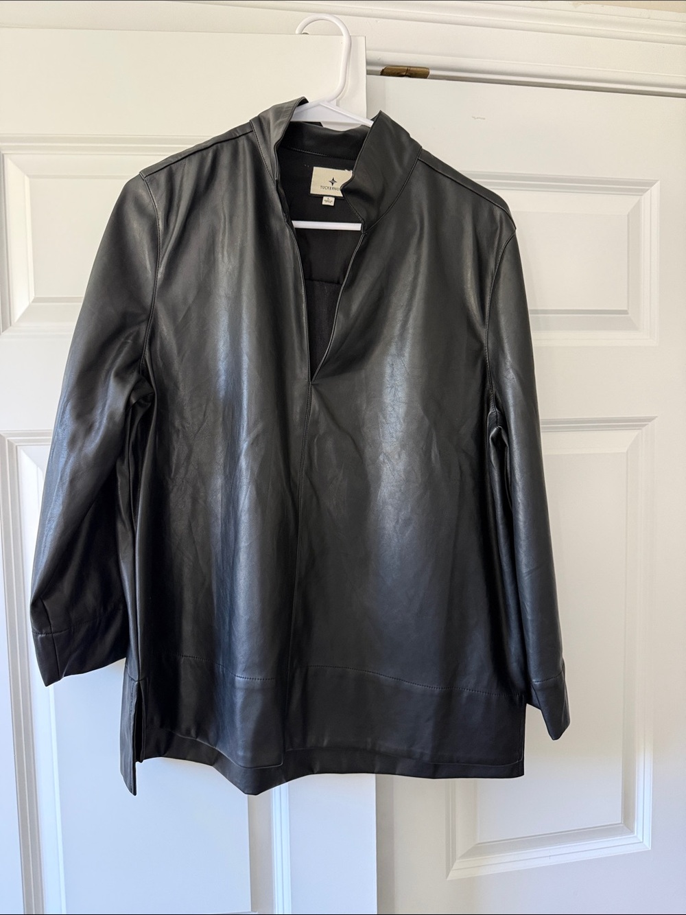 Tuckernuck Black Leather V-Neck Pullover